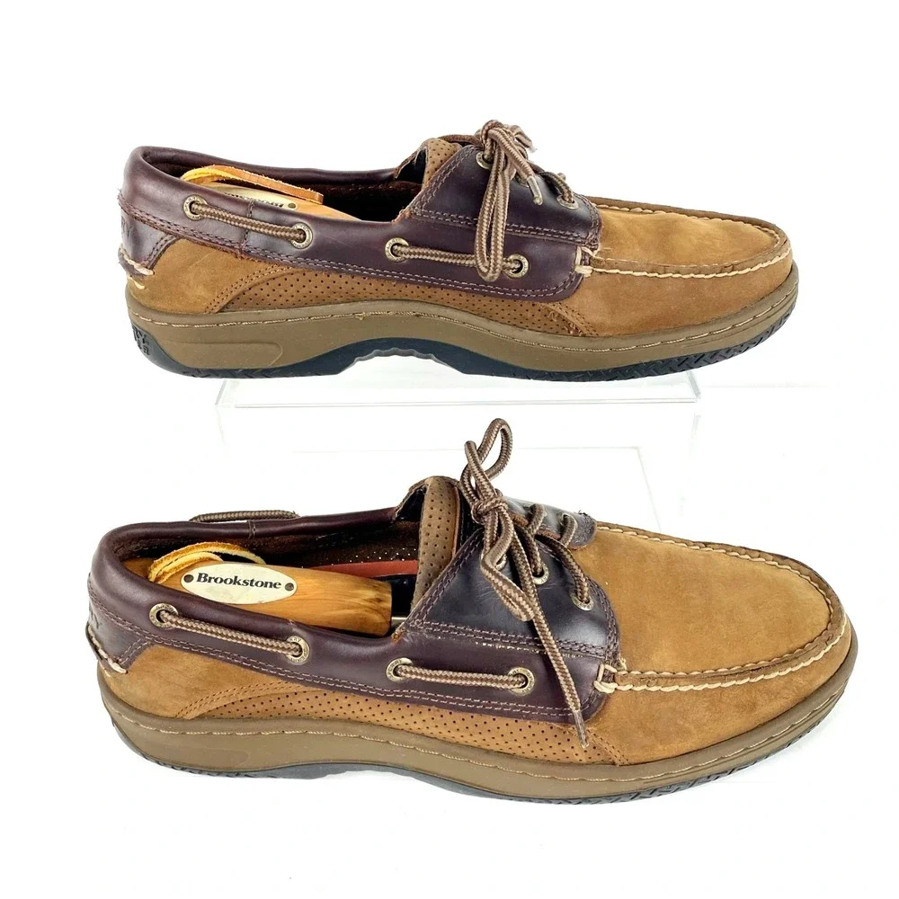Sperry Top-Sider Boat Shoes Men's 11 M Brown Leather 61421 Slip On Loafers Fine!